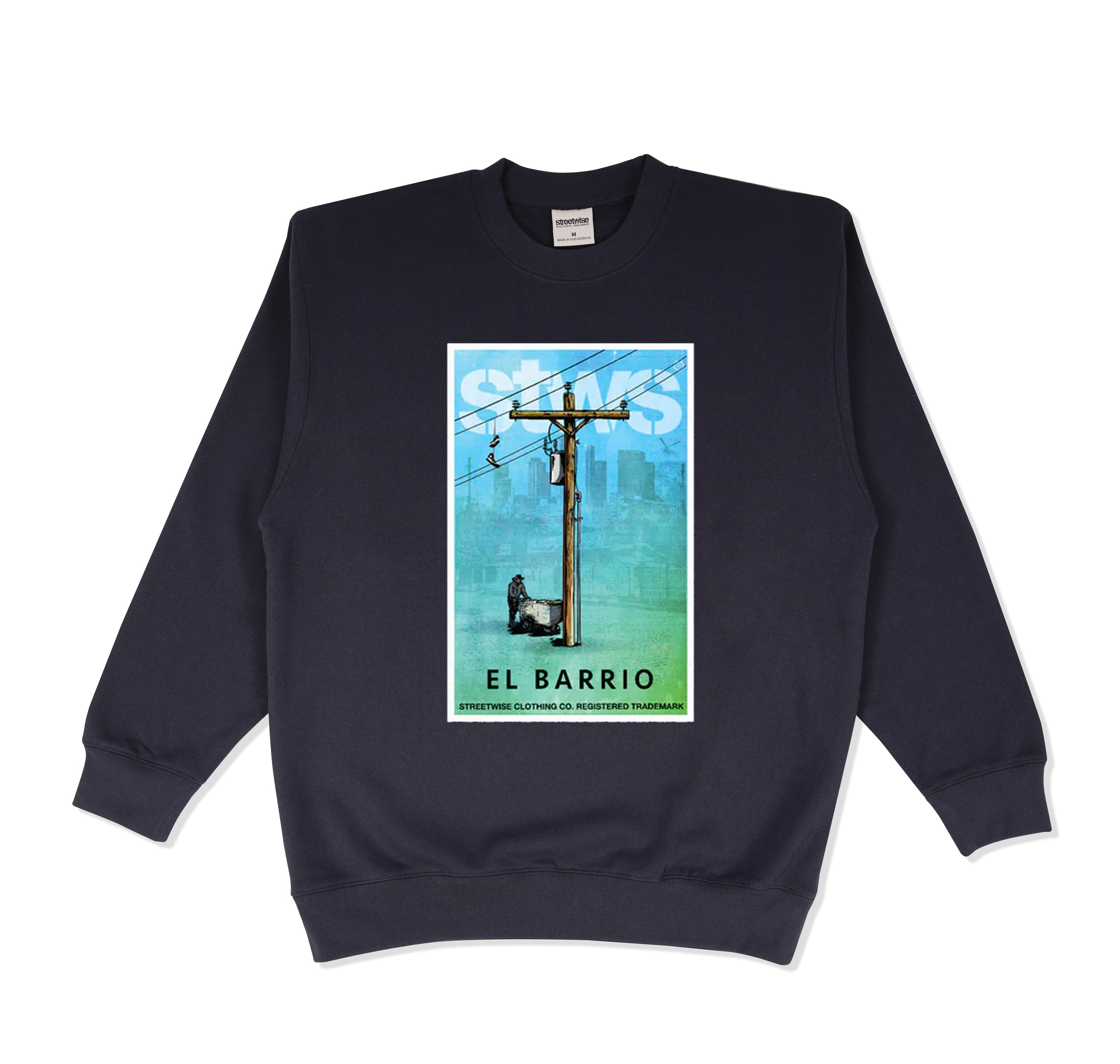 El Barrio Crewneck (Navy) – Streetwise Clothing