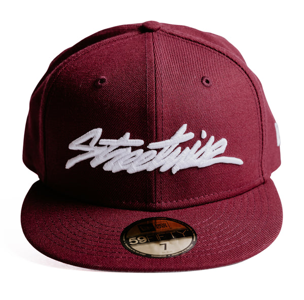 Soms soms Sprong Herdenkings The Flow New Era Fitted Hat 59Fifty (Burgundy) – Streetwise Clothing
