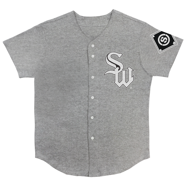 Grey white top sox jersey