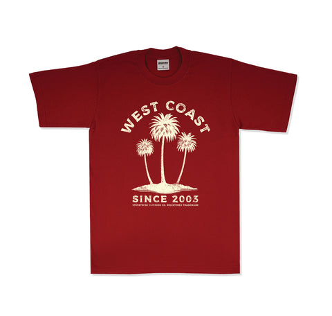 Coast Palms T-Shirt (Burgundy)