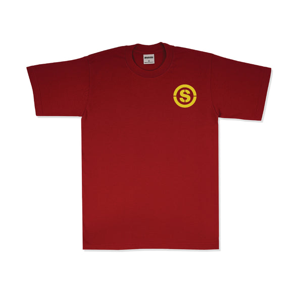 "S" Logo T-Shirt (Burgundy/Gold)