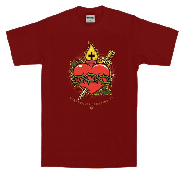 Sacred Heart T-Shirt (Burgundy)