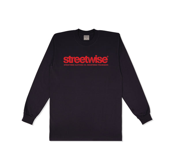 Stencil Long Sleeve (Black/Red)