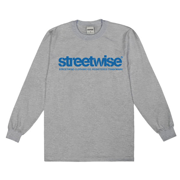 Stencil Long Sleeve (Grey/Royal)