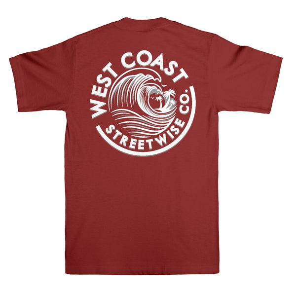 Wave Coast T-Shirt (Burgundy)