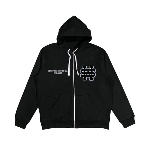 STWS Fleece Zip Up Hoodie (Black)